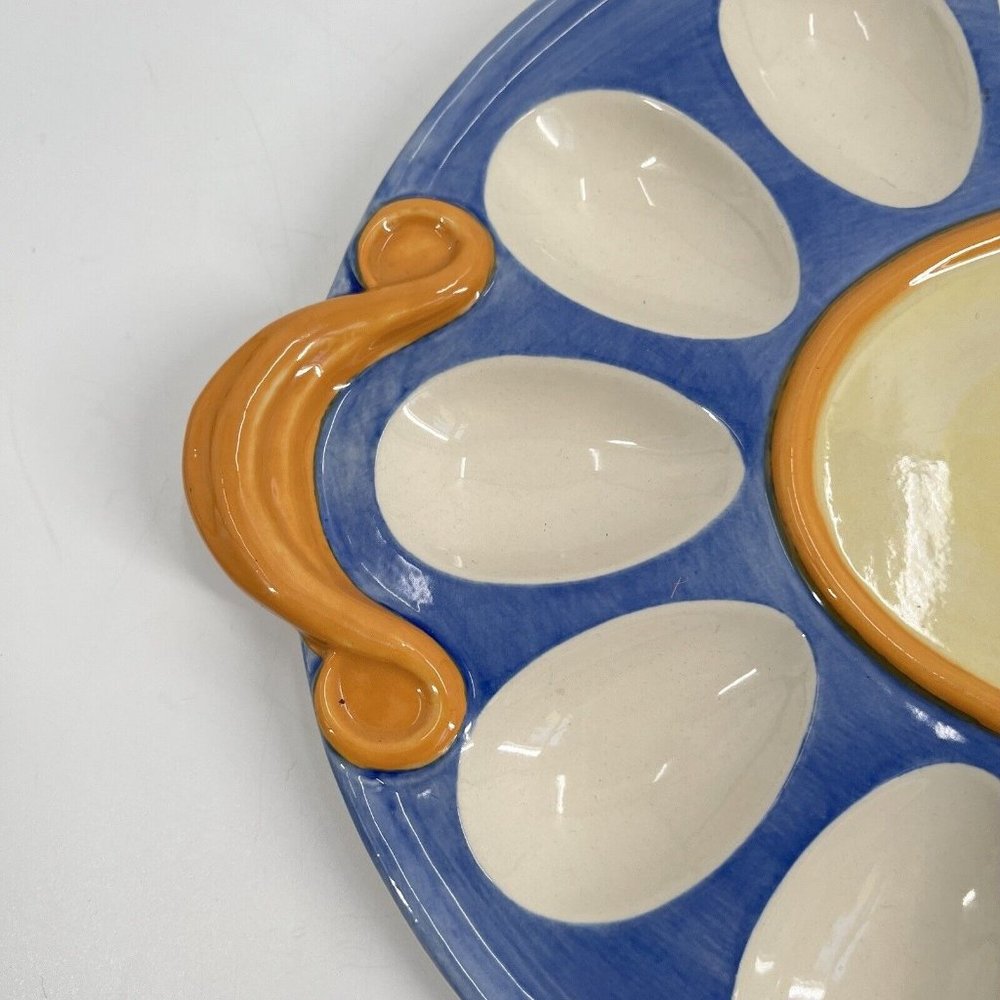 Vintage Pfaltzgraff Deviled Egg Plate*Secrets of Pistoulet*Jana Kolpen 12"x 10" - Picture 3 of 5